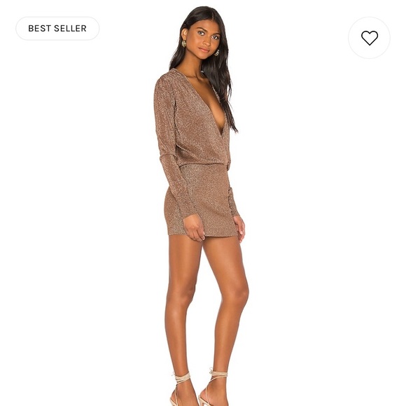 Superdown aura mocha metallic dress (REVOLVE) - Picture 4 of 7